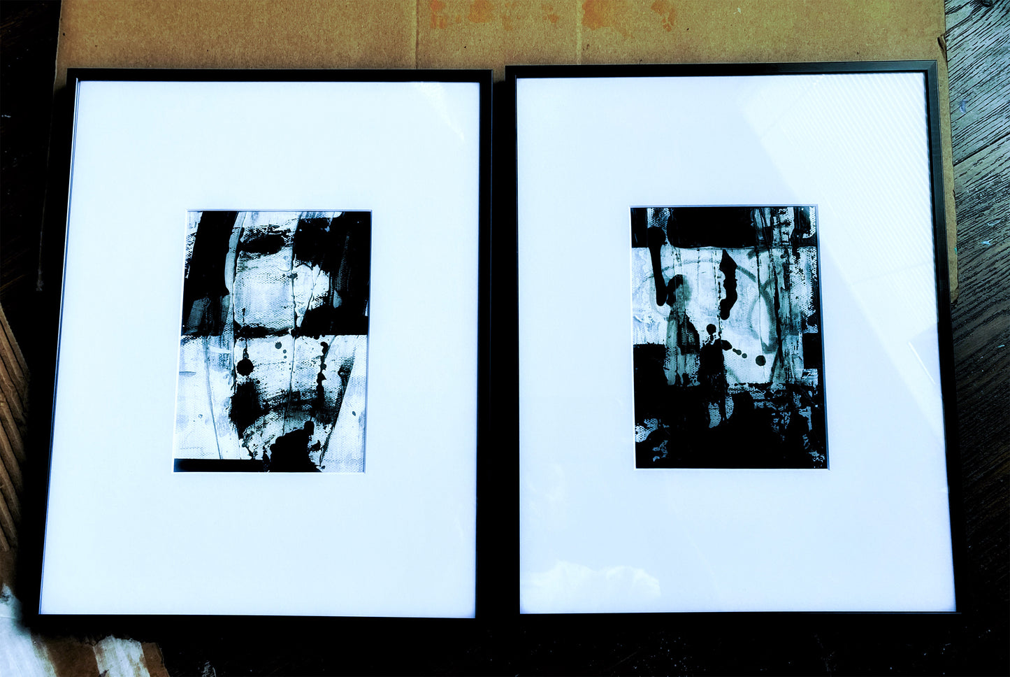 SMBLKWHTDUO2|SMALL BLACK FRAMED ORIGINAL CANVAS WALL ART