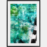 "STAINED GREEN FINISH" BLACK FRAMED WALL ART