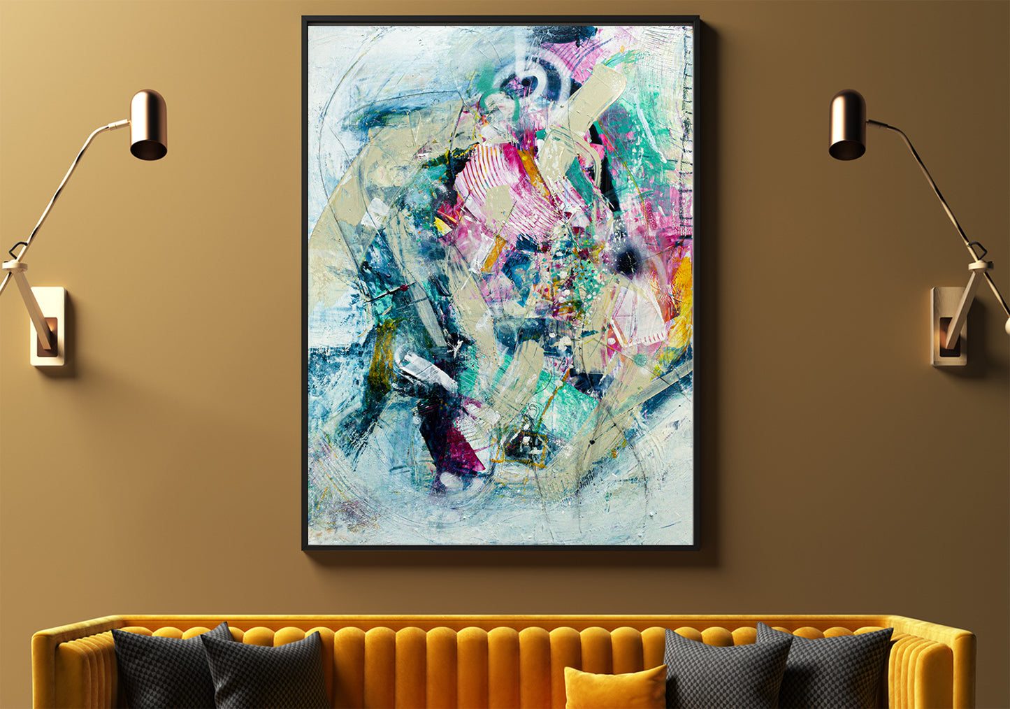 "Confetti Gutz" Framed Graphic Art Print on Paper